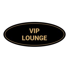 Signs ByLITA Oval VIP Lounge Sign (Black Gold) - Medium