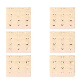 Wacnune 6Pcs Bra Extender Set of 3 Hooks Soft and Comfortable Women Bra Extensions (Beige)