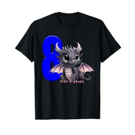 8th Birthday Shirt Dragon Party Birthday Boy Blue Eight 8 T-Shirt