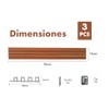 Lambrín Decorativo De Interiores Wpc 3D 96x16cm 3 piezas (Caoba)
