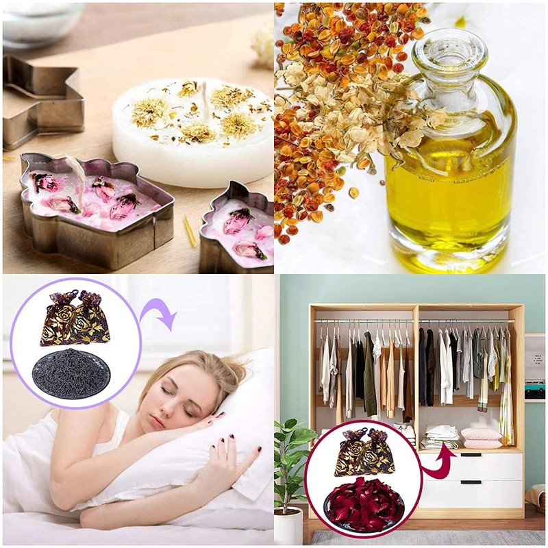 20 Bags Dried Flowers,100% Natural Dried Flowers Herbs Kit for