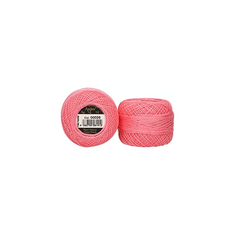 Anchor 4596012-00026 Embroidery Thread, 100% Cotton, 26, Thickness 12, 56