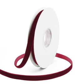 3/8" Wide x 10 Yards Velvet Ribbon, Vintage Single Face Velvet Ribbons for Gift Wrapping, Christmas Wrapping Bows, Wedding Decor, Sewing and More (Burgundy)