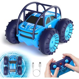 MaxTronic Auto telecomandate a ricarica diretta veloce, auto acrobatica impermeabile a 360 gradi con LED acceso/spento,