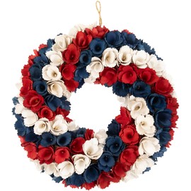 Northlight Americana Artificial Floral Wooden Wreath - 14.5"