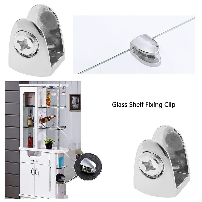 Pack of 4 Glass Shelf Bracket Adjustable Clamp Brackets Holders