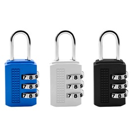 3PCS 3 Digit Combination Padlock Keyless Digit Security Padlocks Resettable Code Locks Suitcase Combination Locks Outdoor Waterproof Coded Padlock Small Number Lock Padlock for Gym Locker Bike Zip
