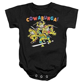 Popfunk TMNT Cowabunga Group Unisex Infant Snap Suit for Baby (6 Months) Black
