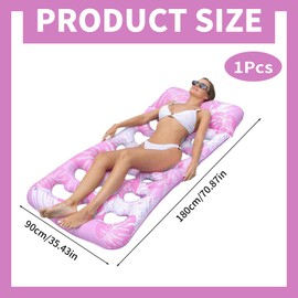 Inflatable Pool Floats Lounger for Adults, Pool Float Lounge,Tanning Pool Lounge, Water Floating Recliner Chair, with Water Flow Holes, for Swimming Pool, Sunbath Tanning, Summer Beach (Style 1)