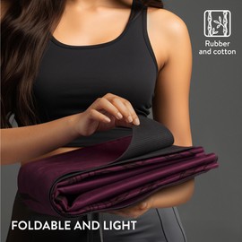 Navaris Foldable Yoga Mat for Travel - 1.5 mm Thin Exercise Mat for Yoga, Pilates, Workout, Gym, Fitness - Non-Slip Folding Portable Mat - Purple
