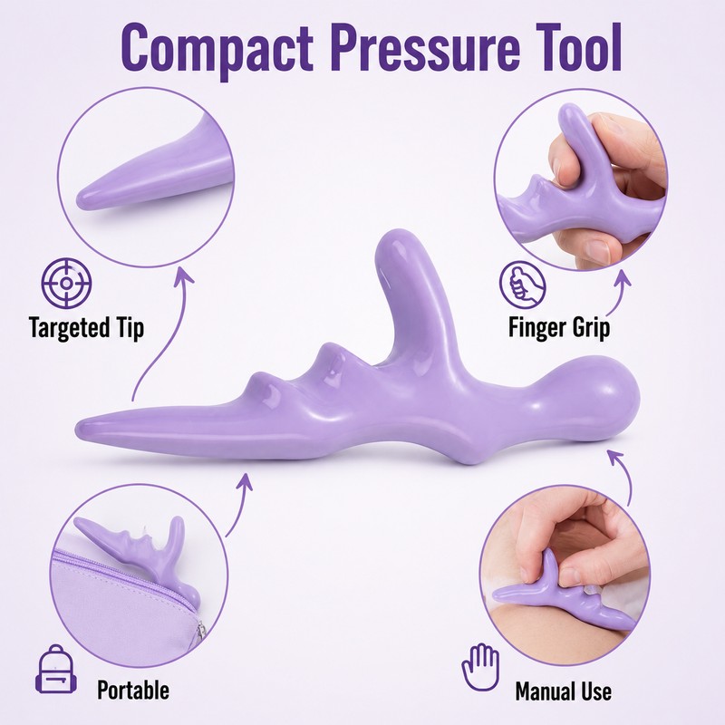 T-Shape Acupoint Massager for Targeted Pressure - Compact Manual Self-Massage