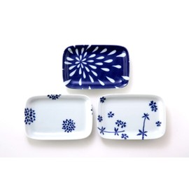 Meiwa Kin Pottery Edo Kouen Square Plate (3 Patterns)