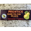 Vintage Prentice Pear Fruit Crate Label 1950S YAKIMA Washington KARE-FUL-PAK