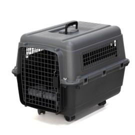 SportPet Designs Plastic Airline Approved Kennels Wire Door Travel Dog Crate, Medium