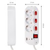 feletec Power Strip Individually Switchable 3-Way 1.5 m with 2
