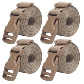 XTACER 1 Inch Molle Backpack Accessory Strap Luggage Straps Cover Strap Sleeping Bag Strap with Buckle (TAN, 40)