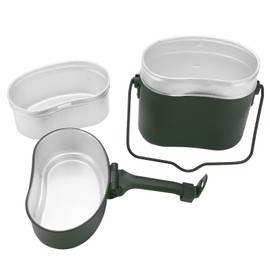 Military Mess Tin, Aluminium 180℃ Temperature Resistant Military Lunch Box Cookware Mess Kit Pots Pans Set for Outdoor Camping Hiking Picnic BBQ