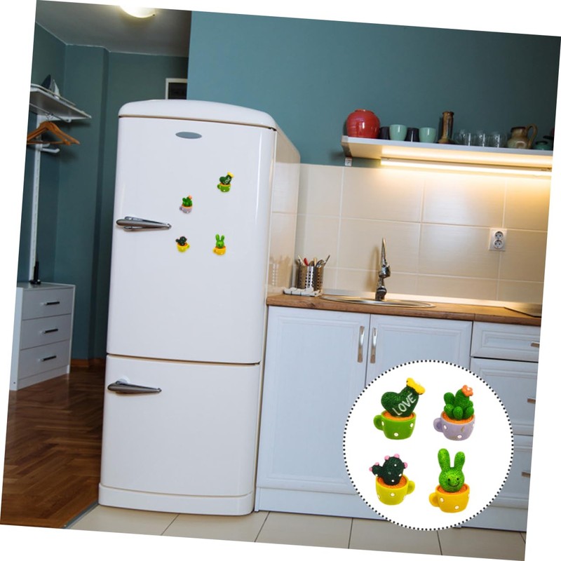 LABRIMP Funny Cactus Magnet Stickers 4 Pack Magnets for Fridge