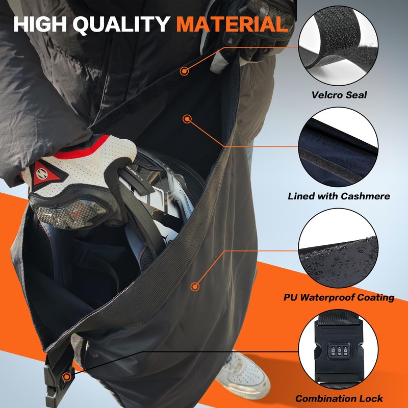 IZTOSS Motorcycle Helmet Bag Helmet Storage Bag with Combination Lock