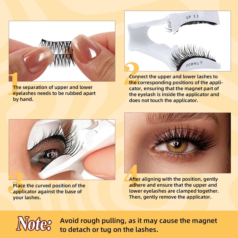 QUEWEL Magnetic Eyelashes, Reusable No Glue Needed Magnetic Eyelashes Kit