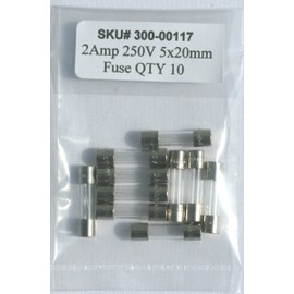 2A 250V / 5x20mm Fuse / 2 AMP 250 Volts/Fast Blow/Lot of 10
