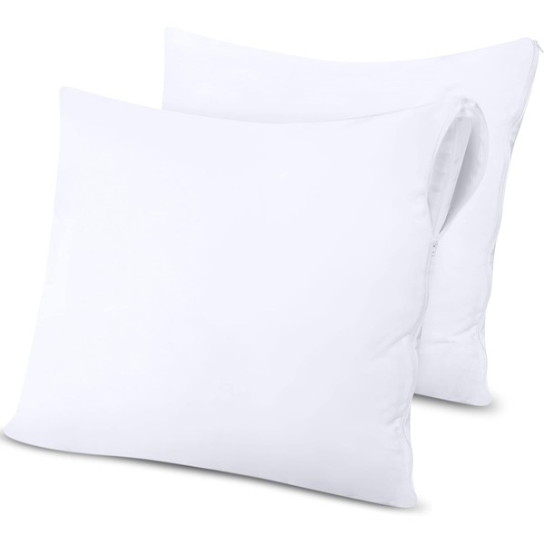Utopia Bedding Waterproof Pillowcase 60 x 60 cm – Pack of 2 – Pillow Protectors with Zip
