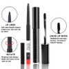 HAOYA 2Pcs Matte Dark Black Lip Liner and Lipstick Makeup