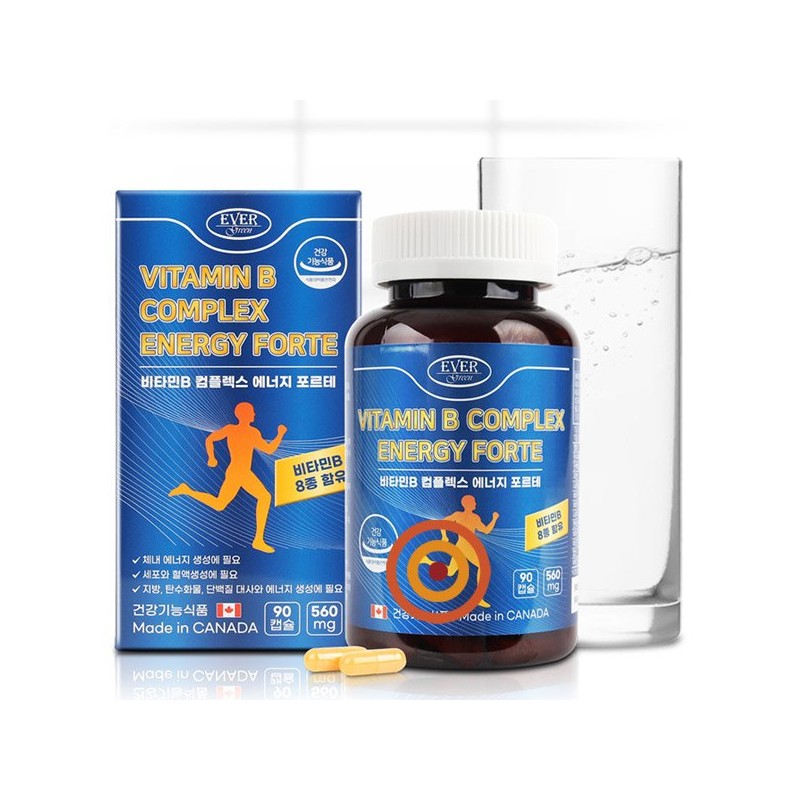 에버그린 비타민B 컴플렉스 에너지포르테 560mg*90캡슐 /활력 영양제 Evergreen Vitamin B