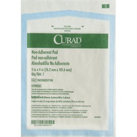 CURAD Sterile Non-Adherent Pads (Pack of 100), 3"x4", for gentle wound dressing and absorption without sticking