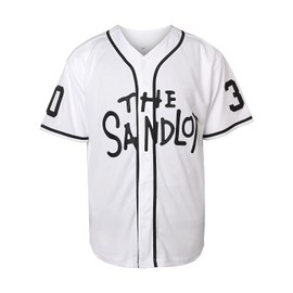 The Sandlot Benny Jersey 30 'The Jet' Rodriguez Squints Palledorous Yeah-Yeah McClennan 3D Print Movie Baseball Jersey(3X-Large, 30 Rodriguez White)