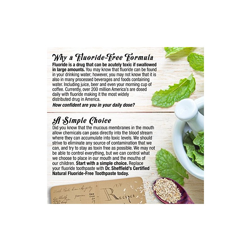 Dr. Sheffield Certified All Natural Toothpaste - FOR SENSITIVE TEETH