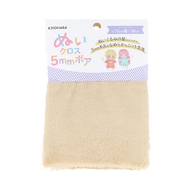 Kiyohara Nuihara NuiF-04C Sewn Cloth 0.2 inch (5 mm) Boa for Stuffed Animals, Fabric Width 27.6 x 11.8 inches (70 x 30 cm), Cut CNB, Cinnamon Beige