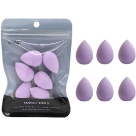 6 Pcs Purple Mini Makeup Sponge Small Beauty Sponge Blender Set for Foundation, Powder, Concealer Highlight, Eye Shadow, Makeup Brushes Tools