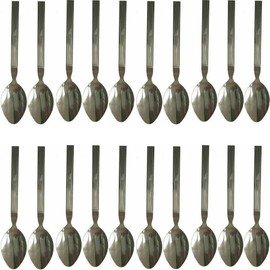 Buystarget 20pcs Teaspoons Set Stainless Steel Tea Spoons Food Grade Cutlery Spoons Set for Tea Coffee Dessert Home, Kitchen, Restaurant, Cafe Easy Clean Spoon Pattern Design Handle Silver