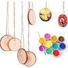 Natural Wood Slices Craft Unfinished Wood kit Predrilled with Hole
