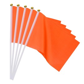 PATIKIL Mini Blank Flags，20 Pcs Orange Small Sublimation Colored Flags to Decorate for Card Game Birthday Yard Lawn Ground Marking Sport Golf Party Graduation Irrigation, 11.8"x8.3"