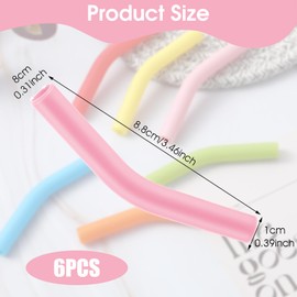 Ymapinc 6Pcs Pink Silicone Tips for Metal Straws, Rubber Straw Tips for Stainless Steel Straw for 5/16in/8mm - Reusable Durable