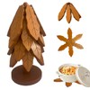 UBABER Creative Tree-Shaped Wooden Trivet - Foldable Dining Table Decor