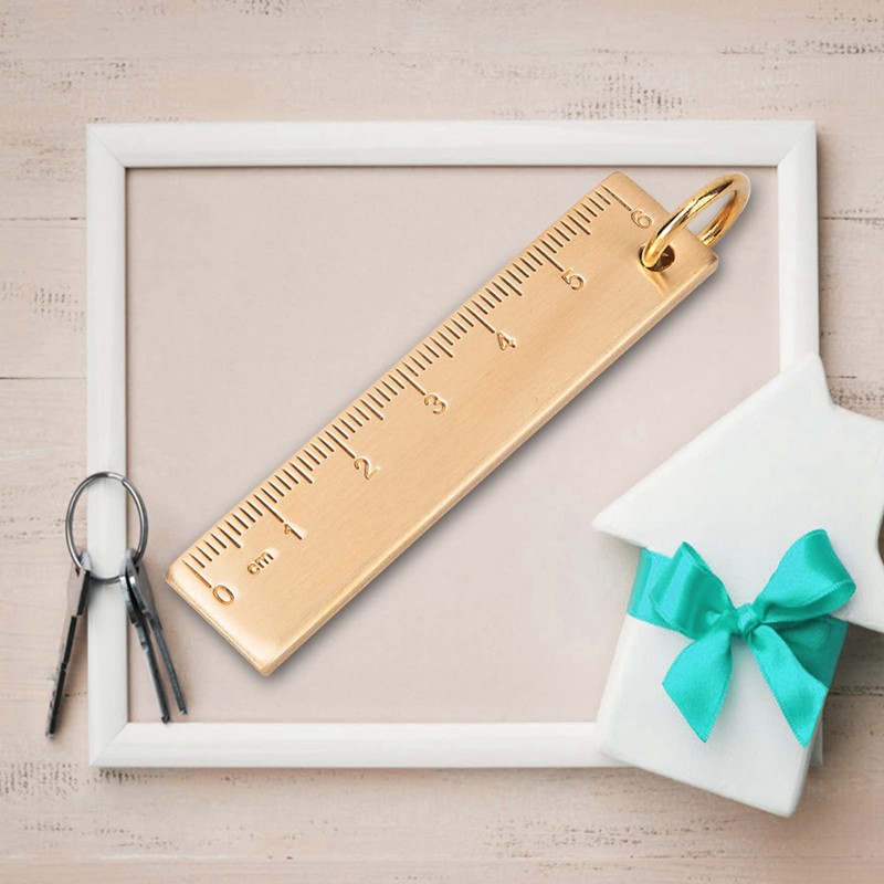 Small Ruler, 6cm All-Brass Hand Polished Mini Ruler Scale Ruler