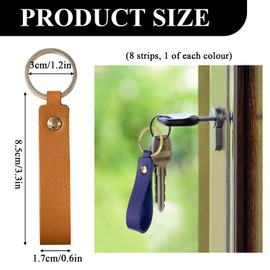 Modixun 8pcs Wristlet Strap for Keys, Short Leather Wrist Keychain Lanyard, Wristlet Key Chain Holder for Car Home Women Men, Style A