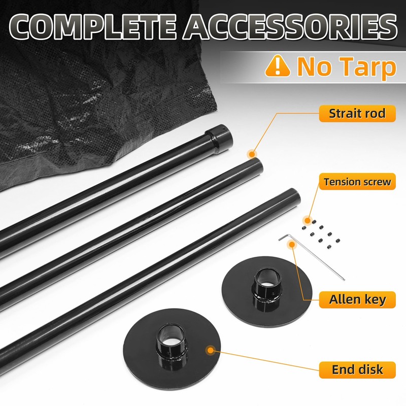 Dump Trailer Tarp Retention Bar with Screws & Hex Key,