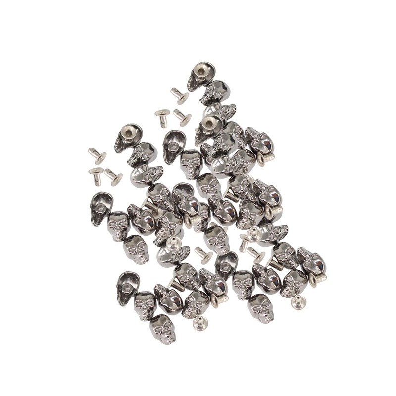 Trimming Shop Skull Head Rivets with Pin Metal Skull Head