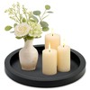 Black Round Wood Decorative Tray for Display Coffee Table Living