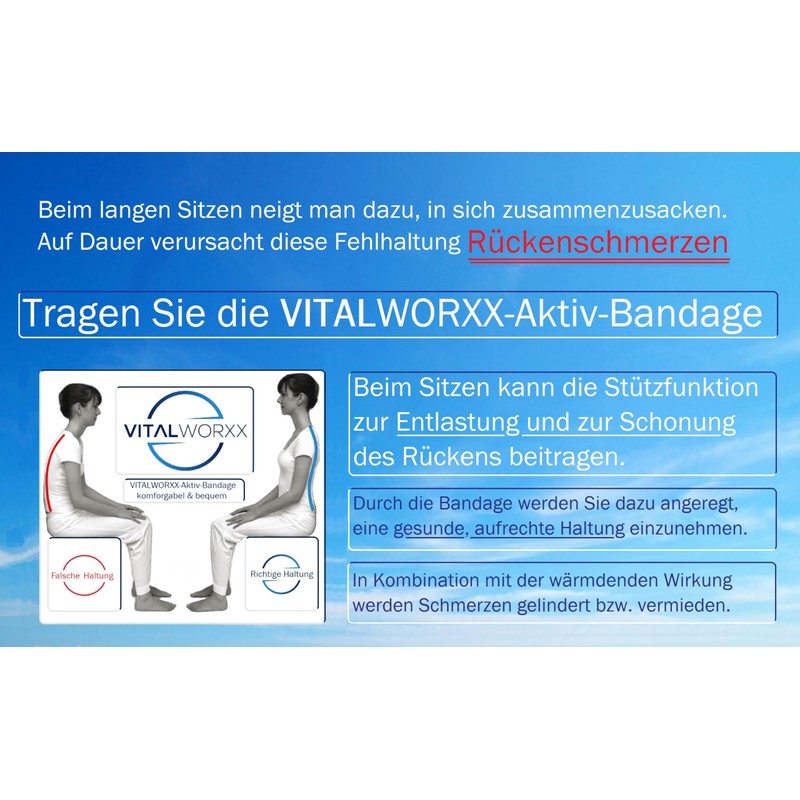 VITALWORXX Vitalsoft Back Strap Active and Highly Flexible Walking, Standing