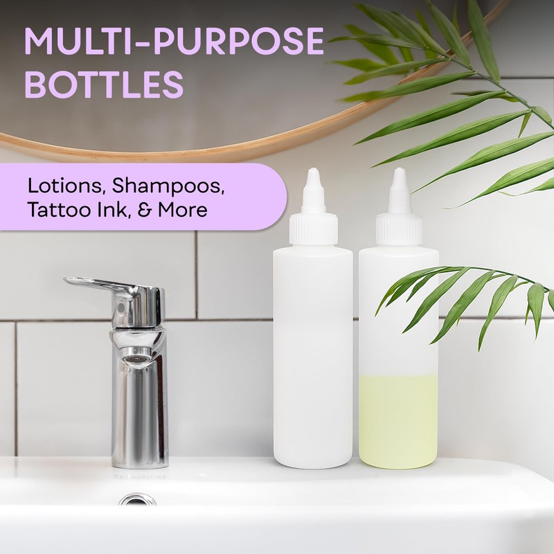 BRIGHTFROM Twist Top Applicator Bottles, Squeeze 8 OZ Empty Plastic