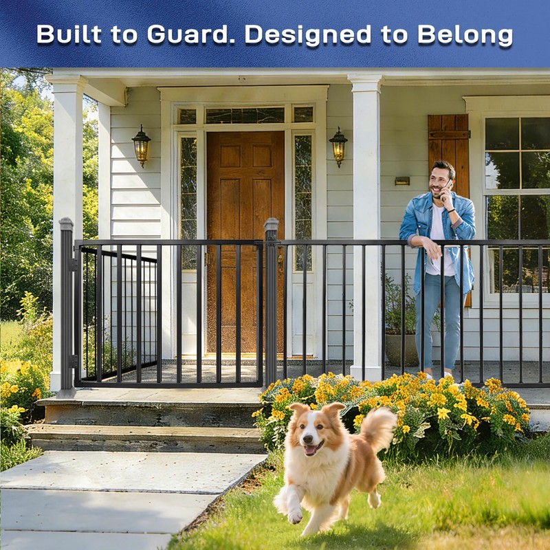 Avalution Deck Fence Gate Outdoor,32" H x 48" W, Metal