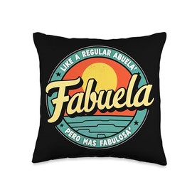 Fabuela Retro Sunset Like a Regular Abuela Pero Más Fabulosa Throw Pillow