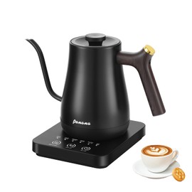 Panana Electric Gooseneck Kettle, Electric Tea Kettles Temperature Control ±1℉ Adjustment and Memory Function, Boil-Dry and Overheat Protection (Gooseneck Kettle with Brown Handle)