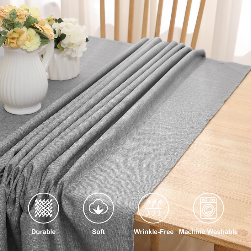 smiry Linen Table Cloth Rectangle 140x220 cm Wipe Clean Tablecloth