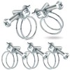 Poppstar Pack of 5 Double Wire Hose Clamps W1 Galvanised Steel Wire Clamps Clamping Range Diameter 19-22 mm Wire Diameter 1.8 mm